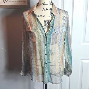 Equipment 100% Silk Sheer Blouse